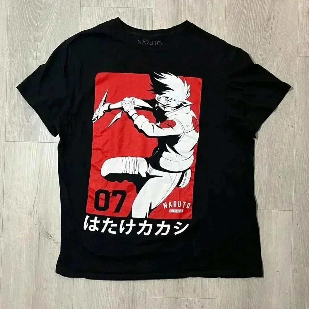 2002 Y2K Naruto Uzumaki Shippuden Mega Dagger Print Anime Shirt  Men's Large
